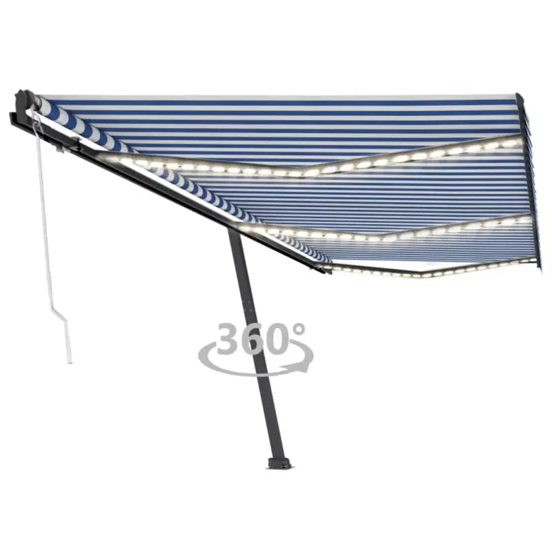 Uitschuifbare luifel met gepoedercoat aluminium voor buitenplezier - Blauw en wit / 600 x 300 cm / 1 - Zonwering