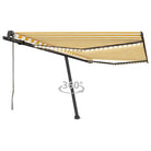 Uitschuifbare luifel met gepoedercoat aluminium voor buitenplezier - Geel en wit / 450 x 350 cm / 1 - Zonwering