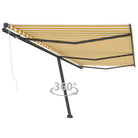 Uitschuifbare luifel met gepoedercoat aluminium voor buitenruimte - Geel en wit / 600 x 300 cm / 1 - Zonwering