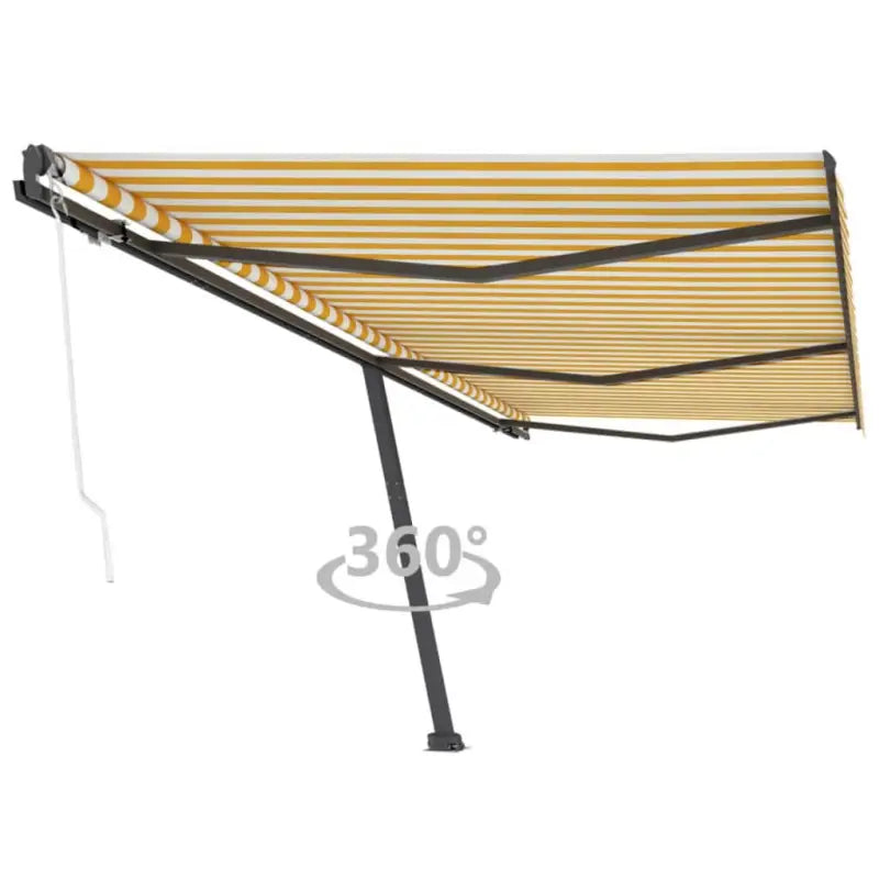 Uitschuifbare luifel met gepoedercoat aluminium voor buitenruimte - Geel en wit / 600 x 300 cm / 1 - Zonwering