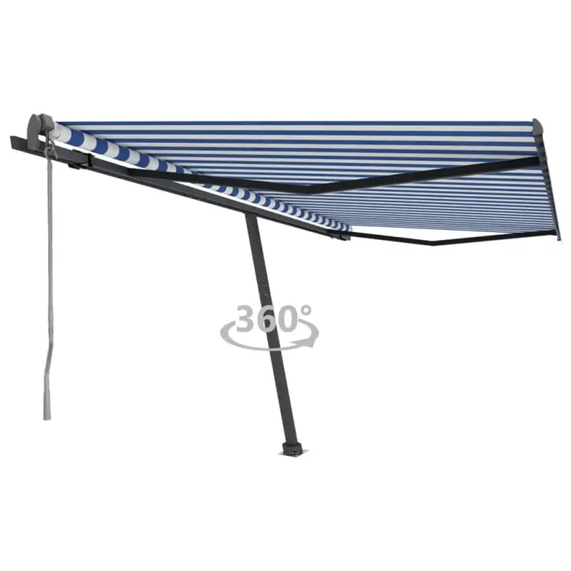 Uitschuifbare luifel met gepoedercoat aluminium voor buitenruimte - Blauw en wit / 400 x 300 cm / 1 - Zonwering