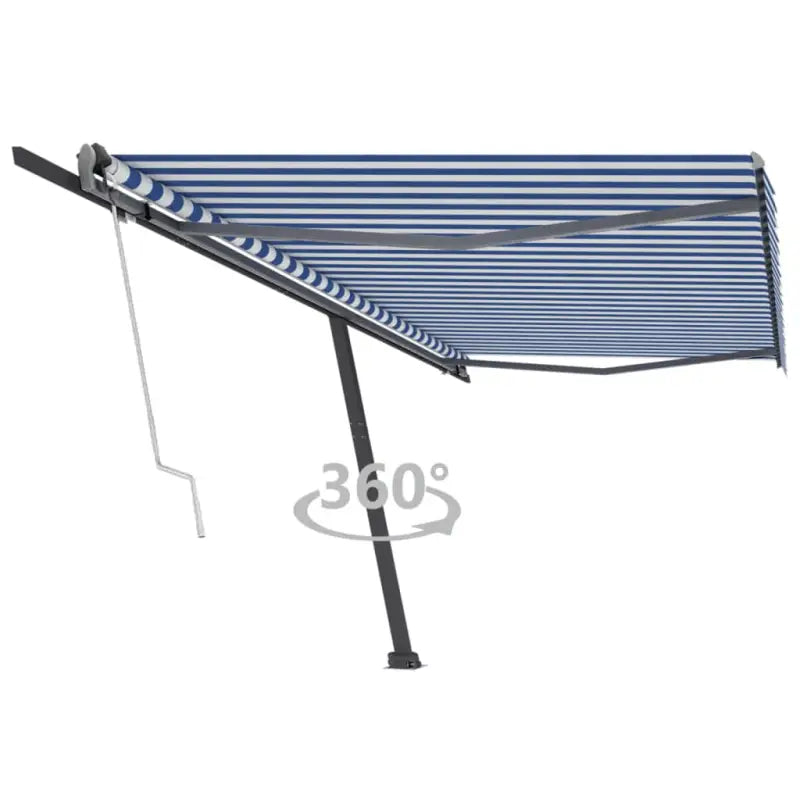 Uitschuifbare luifel met gepoedercoat aluminium voor buitenruimte - Blauw en wit / 500 x 300 cm / 1 - Zonwering