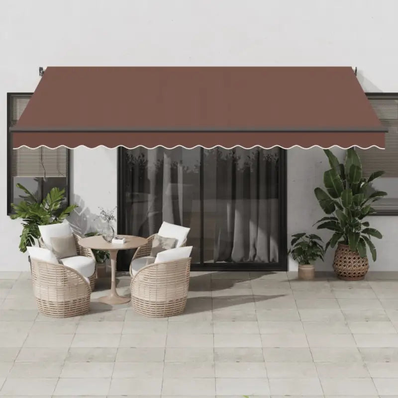 Uitschuifbare luifel met gepoedercoat aluminium voor buitenruimte - Bruin / 450 x 350 cm / 1 - Zonwering