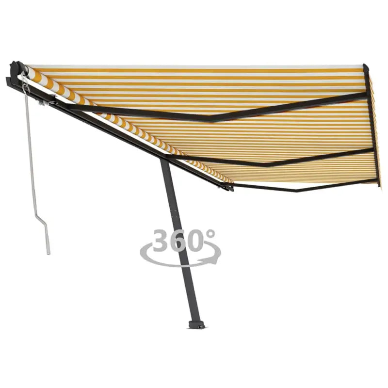 Uitschuifbare luifel met gepoedercoat aluminium voor buitenruimte - Geel en wit / 600 x 350 cm / 1 - Zonwering