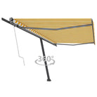 Uitschuifbare luifel met gepoedercoat aluminium voor buitenruimte - Geel en wit / 500 x 300 cm / 1 - Zonwering