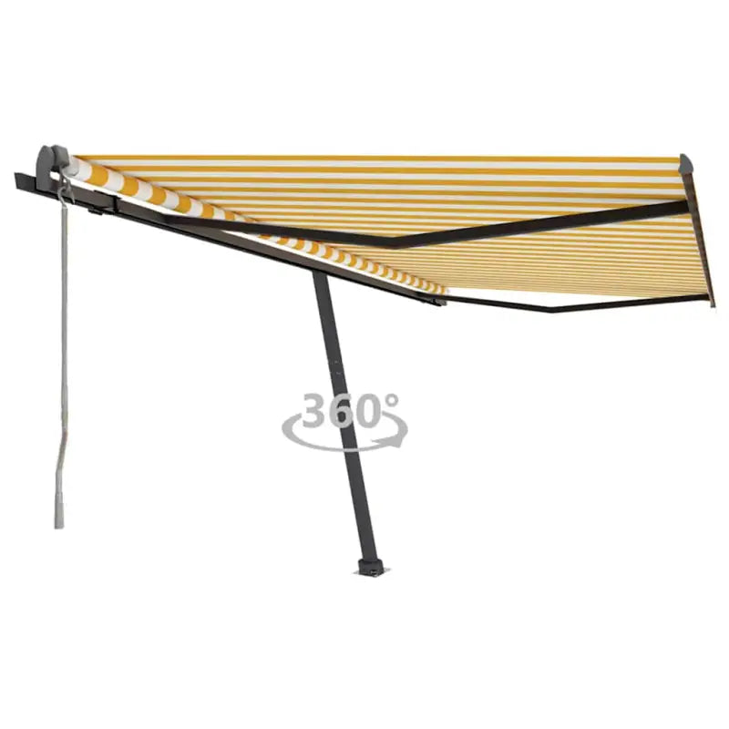 Uitschuifbare luifel met gepoedercoat aluminium voor buitenruimte - Geel en wit / 400 x 300 cm / 1 - Zonwering