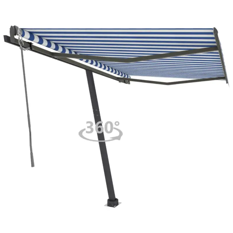 Uitschuifbare luifel met gepoedercoat aluminium voor buitenruimte - Blauw en wit / 350 x 250 cm / 1 - Zonwering
