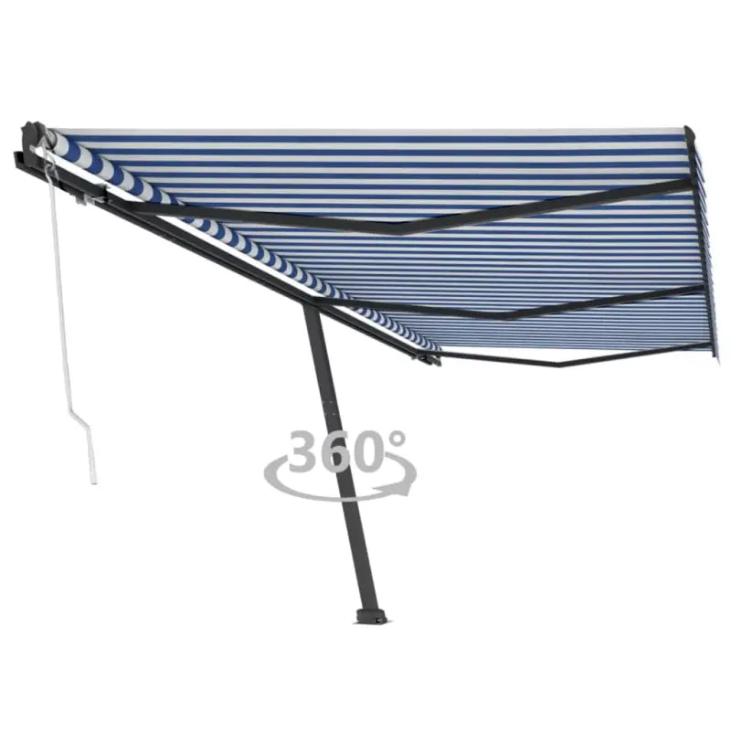 Uitschuifbare luifel met gepoedercoat aluminium voor buitenruimte - Blauw en wit / 600 x 300 cm / 1 - Zonwering