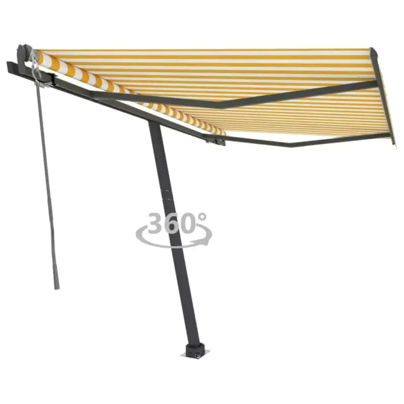 Uitschuifbare luifel met gepoedercoat aluminium voor buitenruimte - Geel en wit / 350 x 250 cm / 1 - Zonwering