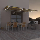 Uitschuifbare luifel met gepoedercoat aluminium voor buitenruimte - Geel en wit / 600 x 350 cm / 1 - Zonwering