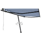 Uitschuifbare luifel met gepoedercoat aluminium voor buitenruimte - Blauw en wit / 450 x 350 cm / 1 - Zonwering