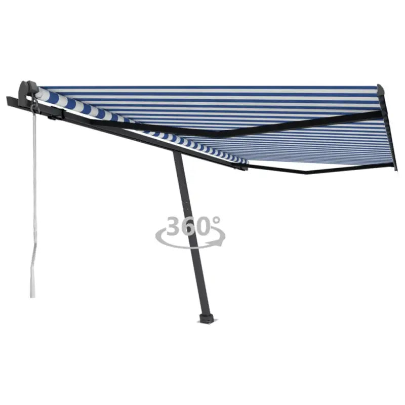 Uitschuifbare luifel met gepoedercoat aluminium voor buitenruimte - Blauw en wit / 450 x 350 cm / 1 - Zonwering