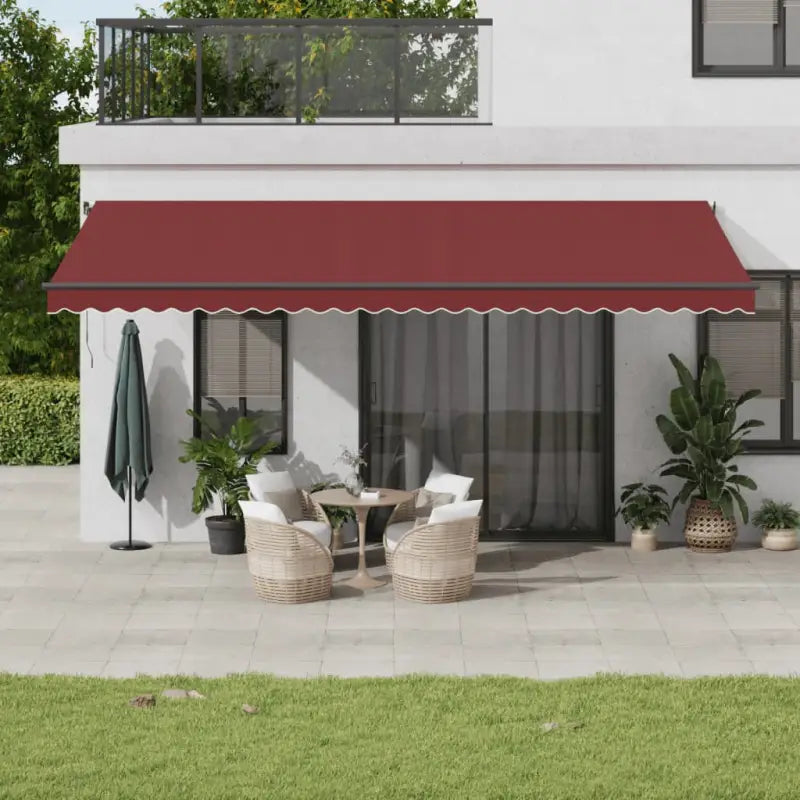 Uitschuifbare luifel met gepoedercoat aluminium voor buitenruimte - Bordeauxrood / 600 x 350 cm / 1 - Zonwering