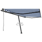 Uitschuifbare luifel met gepoedercoat aluminium voor buitenruimte - Blauw en wit / 450 x 300 cm / 1 - Zonwering
