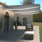 Uitschuifbare luifel met gepoedercoat aluminium voor koele buitenruimte - Blauw en wit / 600 x 350 cm / 1 - Zonwering