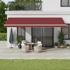 Uitschuifbare luifel met gepoedercoat aluminium voor koele buitenruimtes - Bordeauxrood en wit / 600 x 300 cm / 1