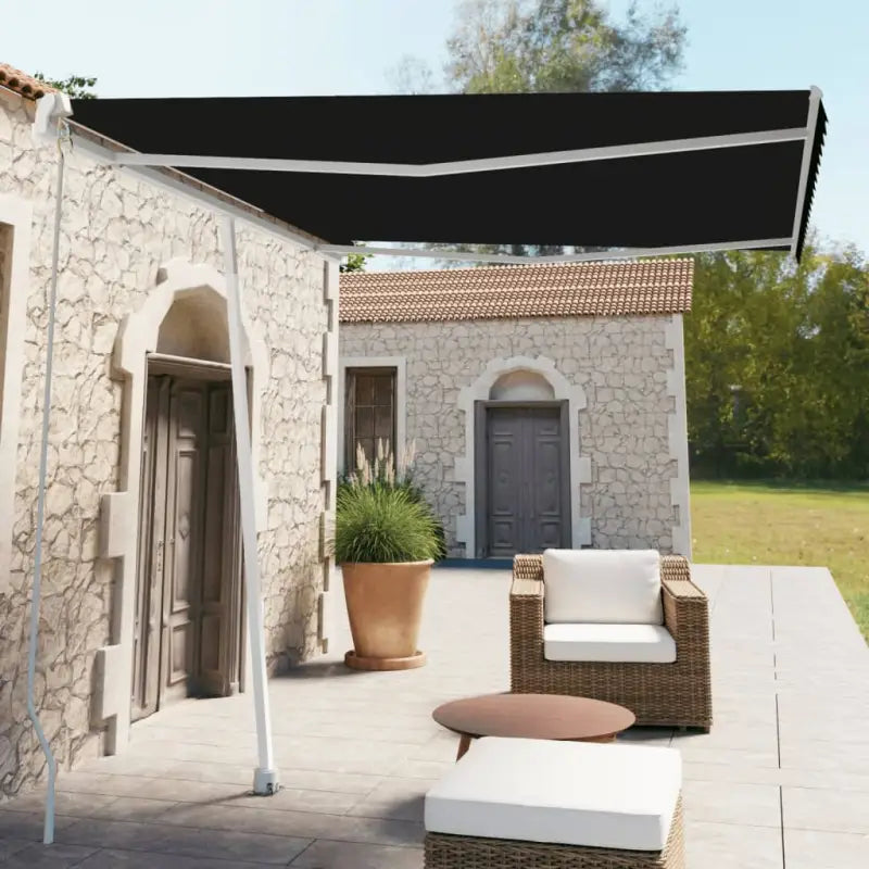 Uitschuifbare luifel met gepoedercoat aluminium voor koele buitenruimte - Antraciet / 300 x 250 cm / 1 - Zonwering