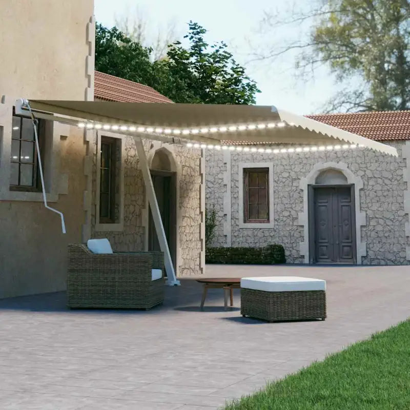 Uitschuifbare luifel met gepoedercoat aluminium voor koele buitenruimte - Crème / 600 x 300 cm / 1 - Zonwering