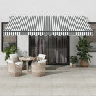 Uitschuifbare luifel met gepoedercoat aluminium voor koele buitenruimte - Antraciet en wit / 450 x 350 cm / 1