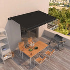 Uitschuifbare luifel met gepoedercoat aluminium voor koele buitenruimte - Antraciet / 400 x 350 cm / 1 - Zonwering
