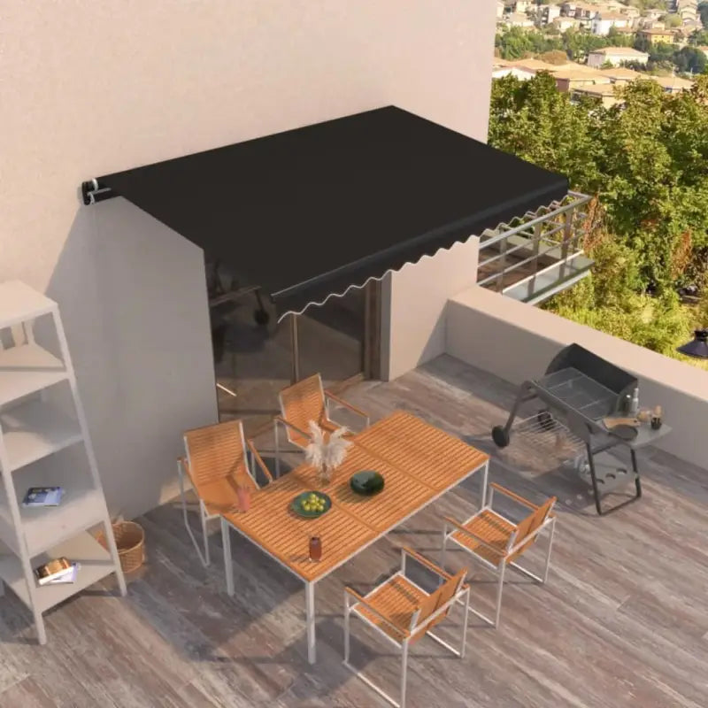 Uitschuifbare luifel met gepoedercoat aluminium voor koele buitenruimte - Antraciet / 400 x 350 cm / 1 - Zonwering
