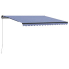 Uitschuifbare luifel met gepoedercoat aluminium voor koele buitenruimte - Blauw en wit / 450 x 300 cm / 1 - Zonwering