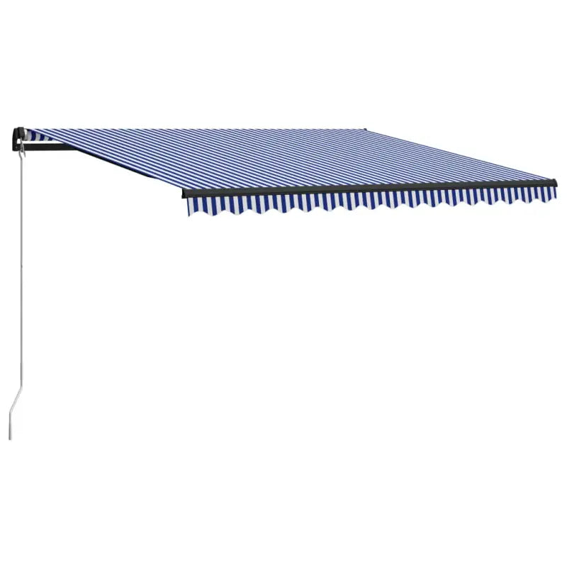 Uitschuifbare luifel met gepoedercoat aluminium voor koele buitenruimte - Blauw en wit / 450 x 300 cm / 1 - Zonwering
