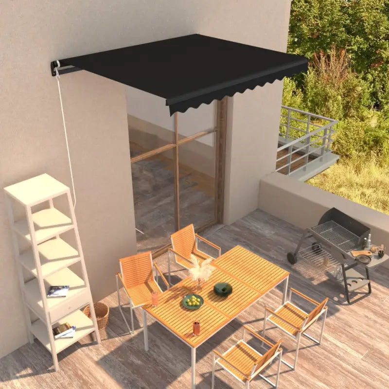 Uitschuifbare luifel met gepoedercoat aluminium voor koele buitenruimte - Antraciet / 350 x 250 cm / 1 - Zonwering