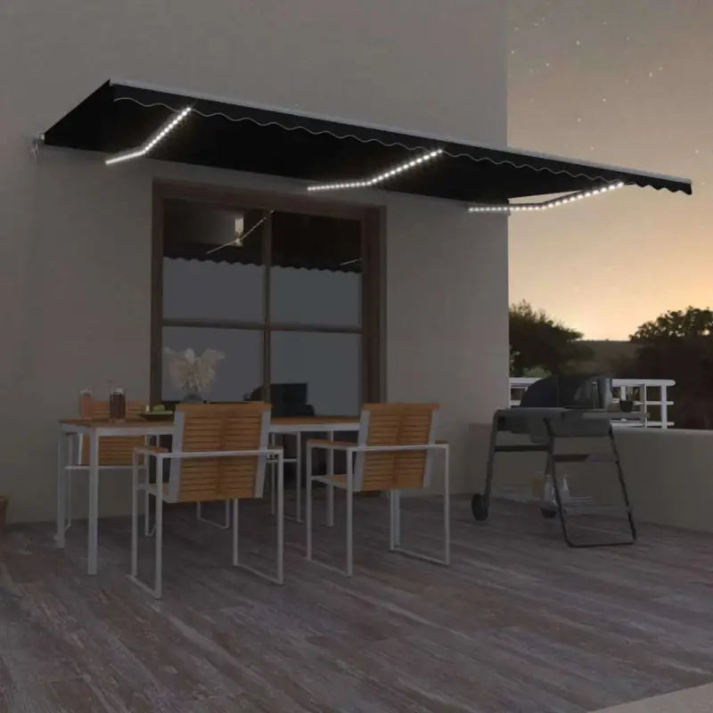 Uitschuifbare luifel met gepoedercoat aluminium voor koele buitenruimtes - Antraciet / 600 x 300 cm / 1 - Zonwering