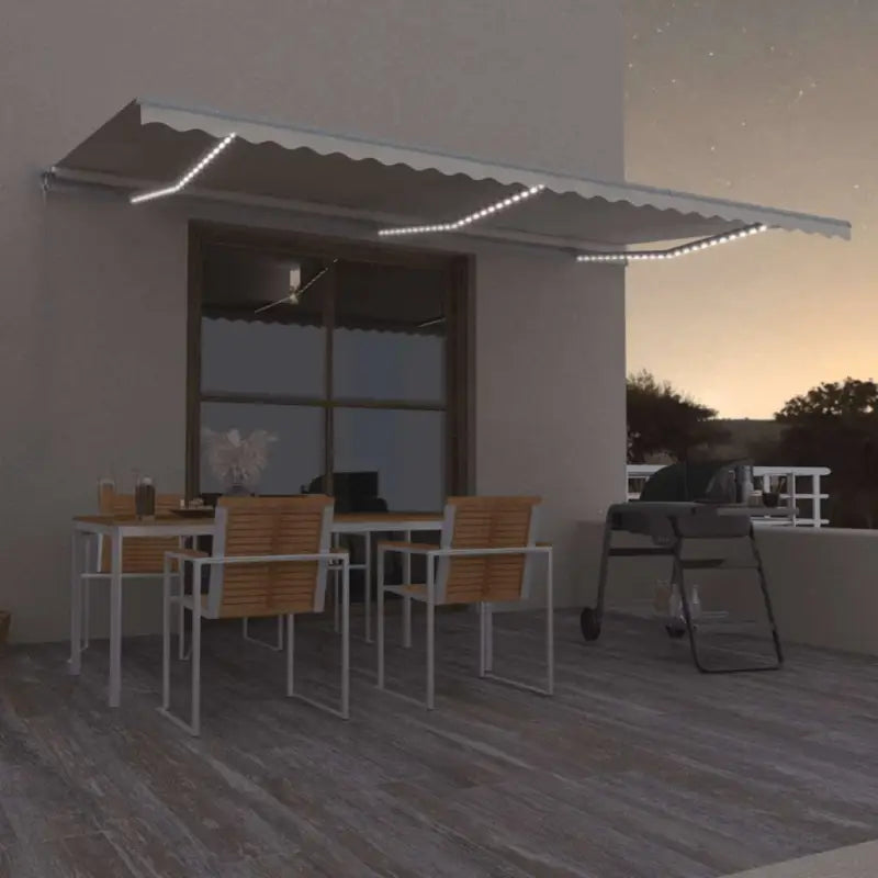 Uitschuifbare luifel met gepoedercoat aluminium voor koele buitenruimtes - Crème / 600 x 300 cm / 1 - Zonwering