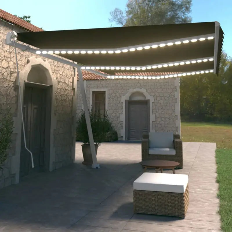 Uitschuifbare luifel met gepoedercoat aluminium voor koele buitenruimte - Antraciet / 600 x 350 cm / 1 - Zonwering