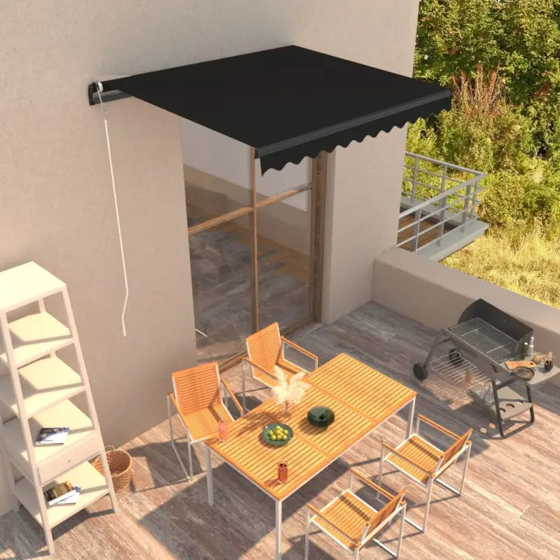 Uitschuifbare luifel met gepoedercoat aluminium voor koele buitenruimte - Antraciet / 300 x 250 cm / 1 - Zonwering