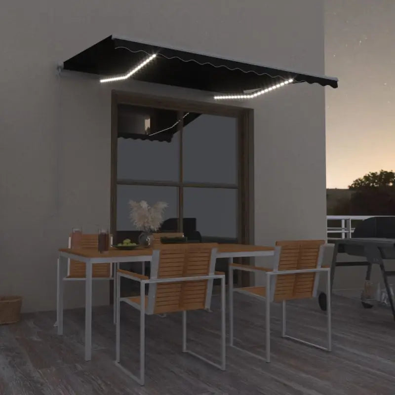 Uitschuifbare luifel met gepoedercoat aluminium voor koele buitenruimtes - Antraciet / 300 x 250 cm / 1 - Zonwering