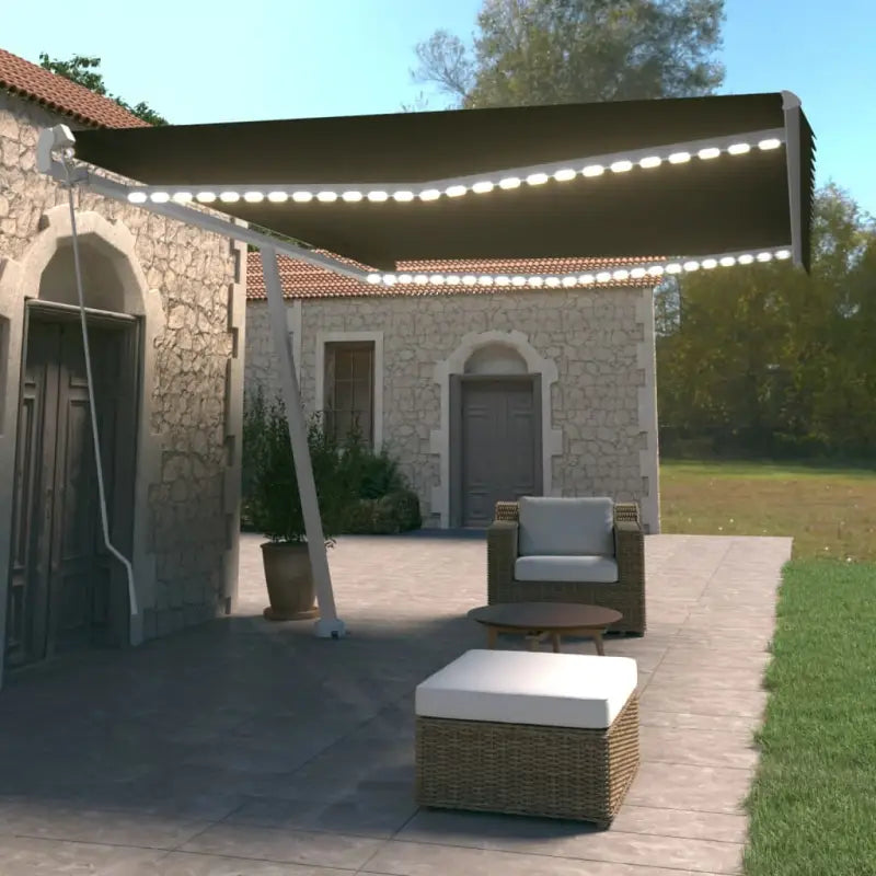 Uitschuifbare luifel met gepoedercoat aluminium voor koele buitenruimte - Antraciet / 500 x 350 cm / 1 - Zonwering