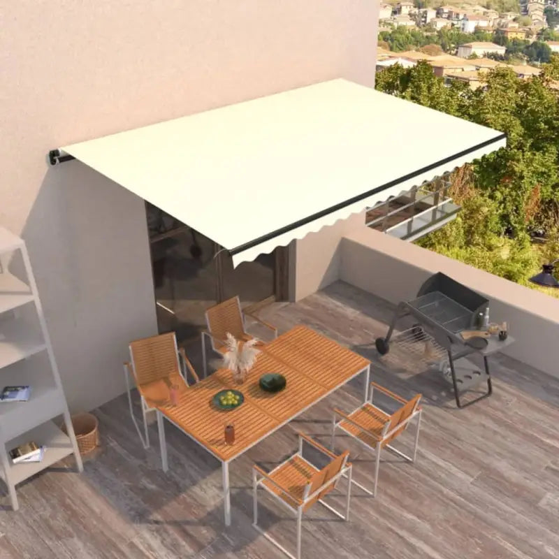 Uitschuifbare luifel met gepoedercoat aluminium voor koele buitenruimte - Crème / 500 x 350 cm / 1 - Zonwering