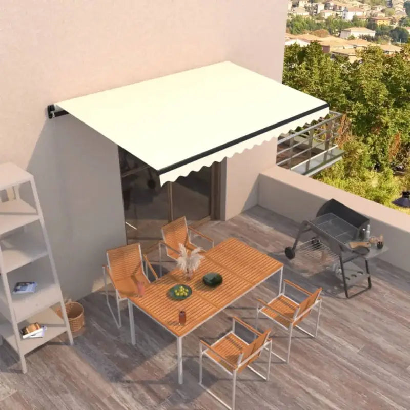 Uitschuifbare luifel met gepoedercoat aluminium voor koele buitenruimte - Crème / 400 x 350 cm / 1 - Zonwering