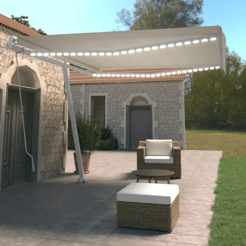 Uitschuifbare luifel met gepoedercoat aluminium voor koele buitenruimte - Crème / 400 x 350 cm / 1 - Zonwering