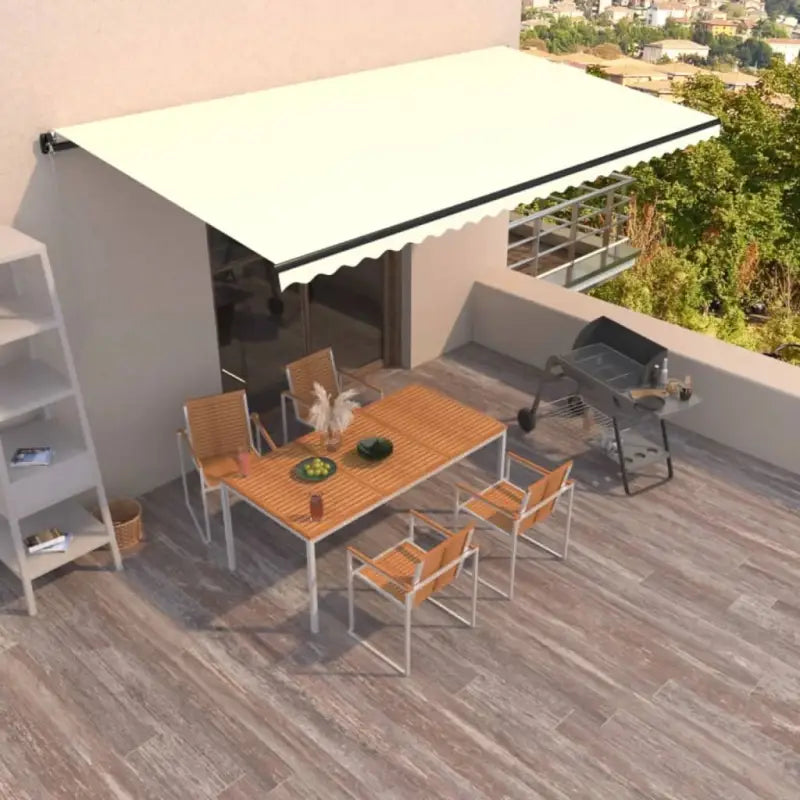 Uitschuifbare luifel met gepoedercoat aluminium voor koele buitenruimte - Crème / 600 x 350 cm / 1 - Zonwering