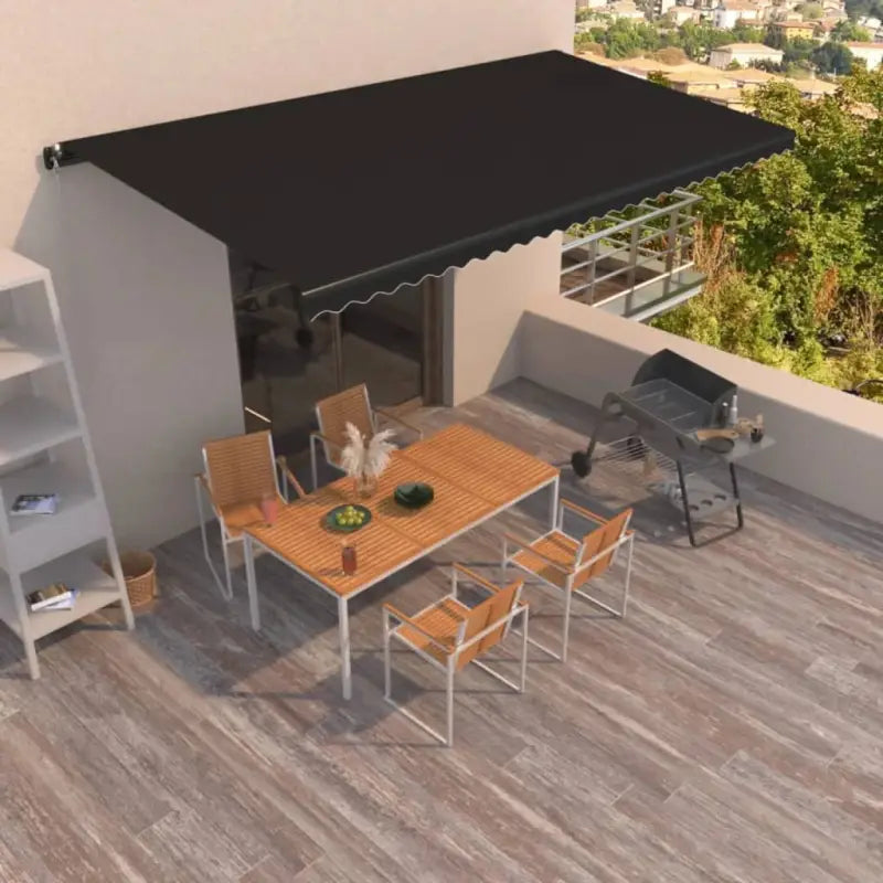Uitschuifbare luifel met gepoedercoat aluminium voor koele buitenruimte - Antraciet / 600 x 350 cm / 1 - Zonwering