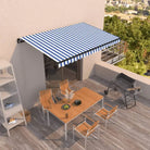 Uitschuifbare luifel met gepoedercoat aluminium voor koele buitenruimte - Blauw en wit / 450 x 350 cm / 1 - Zonwering