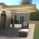 Uitschuifbare luifel met gepoedercoat aluminium voor koele buitenruimte - Geel en wit / 500 x 350 cm / 1 - Zonwering