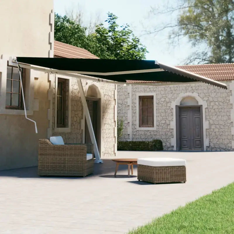 Uitschuifbare luifel met gepoedercoat aluminium voor koele buitenruimte - Antraciet / 500 x 300 cm / 1 - Zonwering