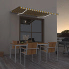 Uitschuifbare luifel met gepoedercoat aluminium voor koele buitenruimtes - Geel en wit / 300 x 250 cm / 1 - Zonwering