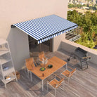 Uitschuifbare luifel met gepoedercoat aluminium voor koele buitenruimte - Blauw en wit / 400 x 350 cm / 1 - Zonwering