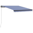 Uitschuifbare luifel met gepoedercoat aluminium voor koele buitenruimte - Blauw en wit / 350 x 250 cm / 1 - Zonwering