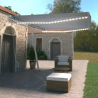 Uitschuifbare luifel met gepoedercoat aluminium voor koele buitenruimte - Blauw en wit / 500 x 350 cm / 1 - Zonwering