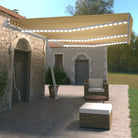 Uitschuifbare luifel met gepoedercoat aluminium voor koele buitenruimte - Geel en wit / 600 x 350 cm / 1 - Zonwering