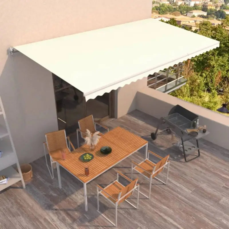 Uitschuifbare luifel met gepoedercoat aluminium voor koelte in je tuin - Crème / 600 x 350 cm / 1 - Zonwering