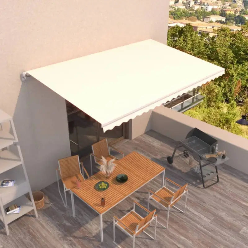 Uitschuifbare luifel met gepoedercoat aluminium voor koelte in je tuin - Crème / 500 x 350 cm / 1 - Zonwering