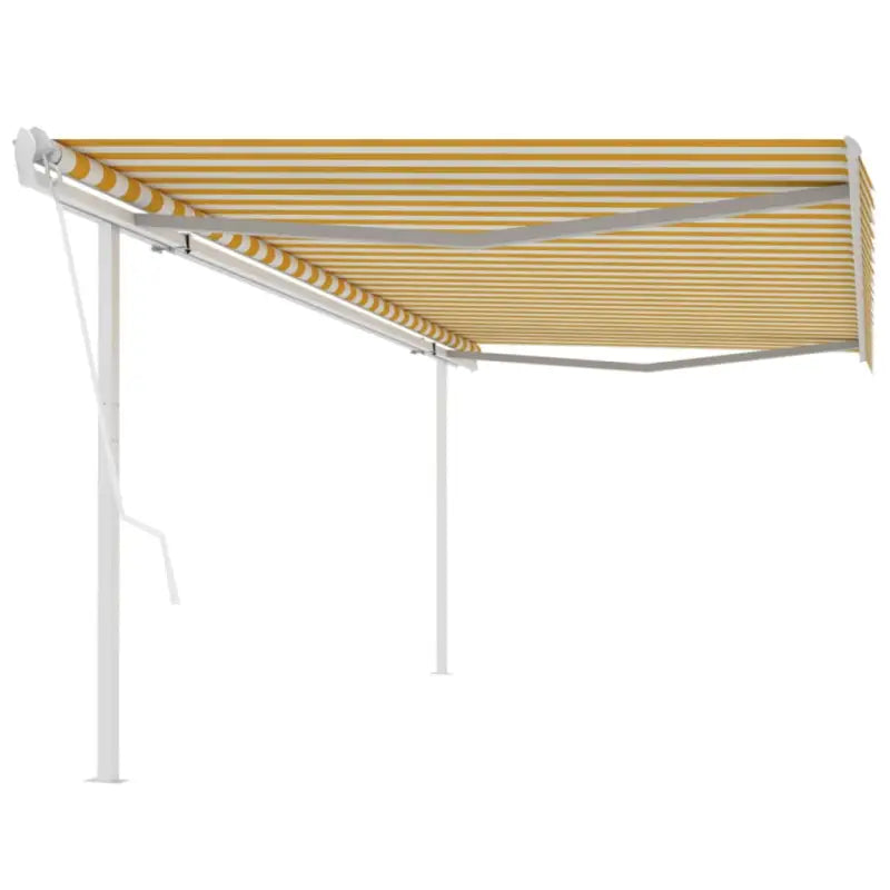 Uitschuifbare luifel met gepoedercoat aluminium voor schaduw en koelheid - Geel en wit / 5 x 3 m / 1 - Zonwering